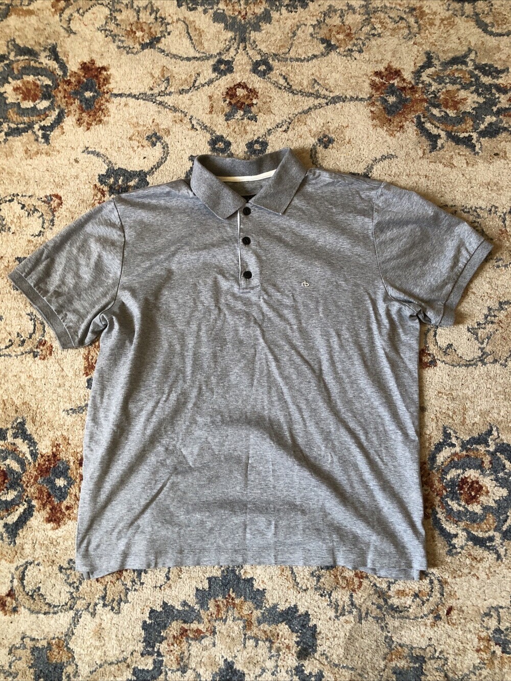 Rag & Bone Shirt Short Sleeve Polo Men’s Size Large Gray Golf Preppy